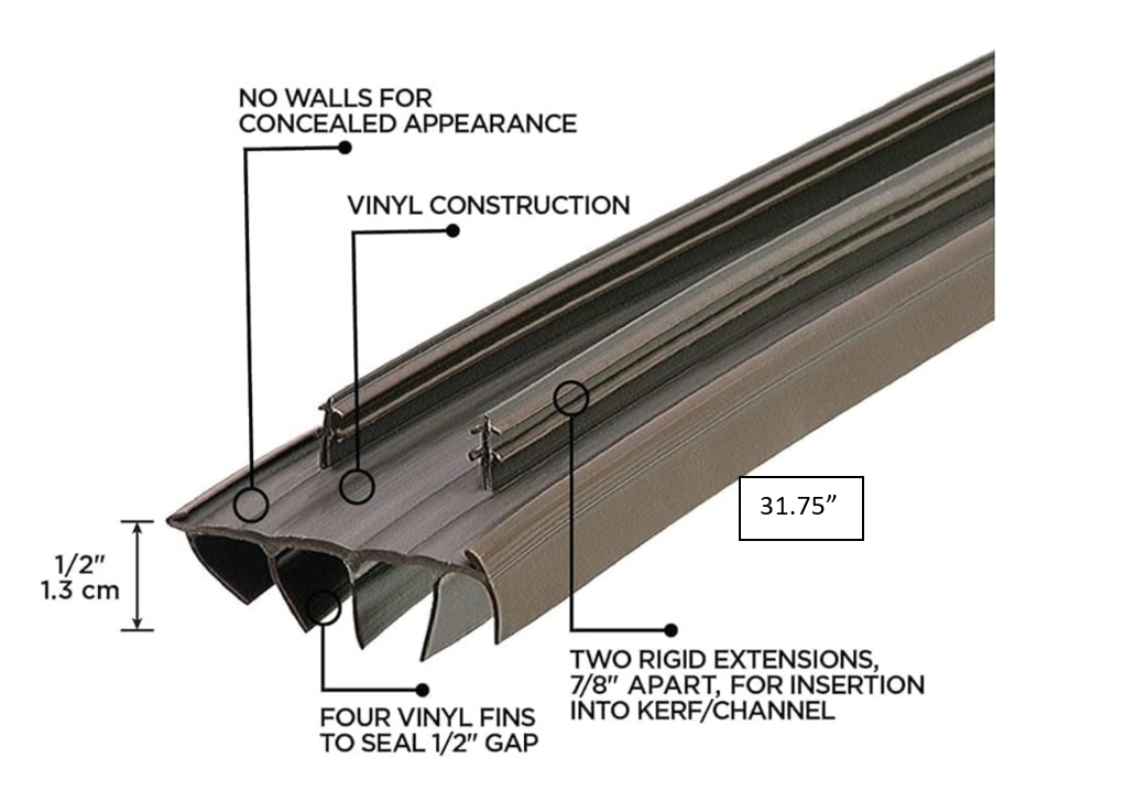 Kerf Style Multi Fin Door Bottom