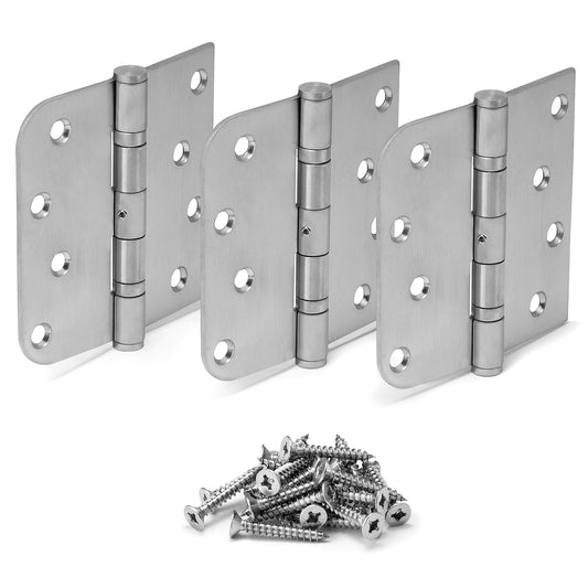 Stainless Steel Ball Bearing NRP Hinges, 4" x 4" with 5/8 radius corners - Pack of 3