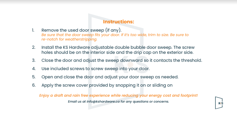 Adjustable Double Bubble Door Sweep