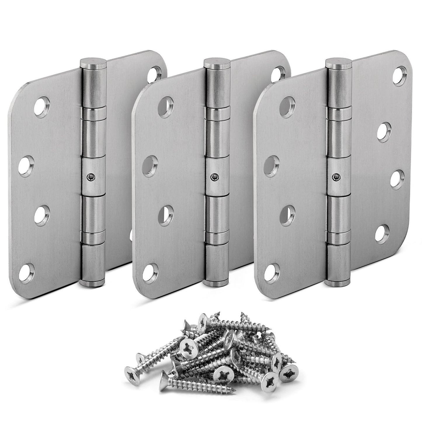 Stainless Steel Ball Bearing NRP Hinges, 4" x 4" with 5/8 radius corners - Pack of 3