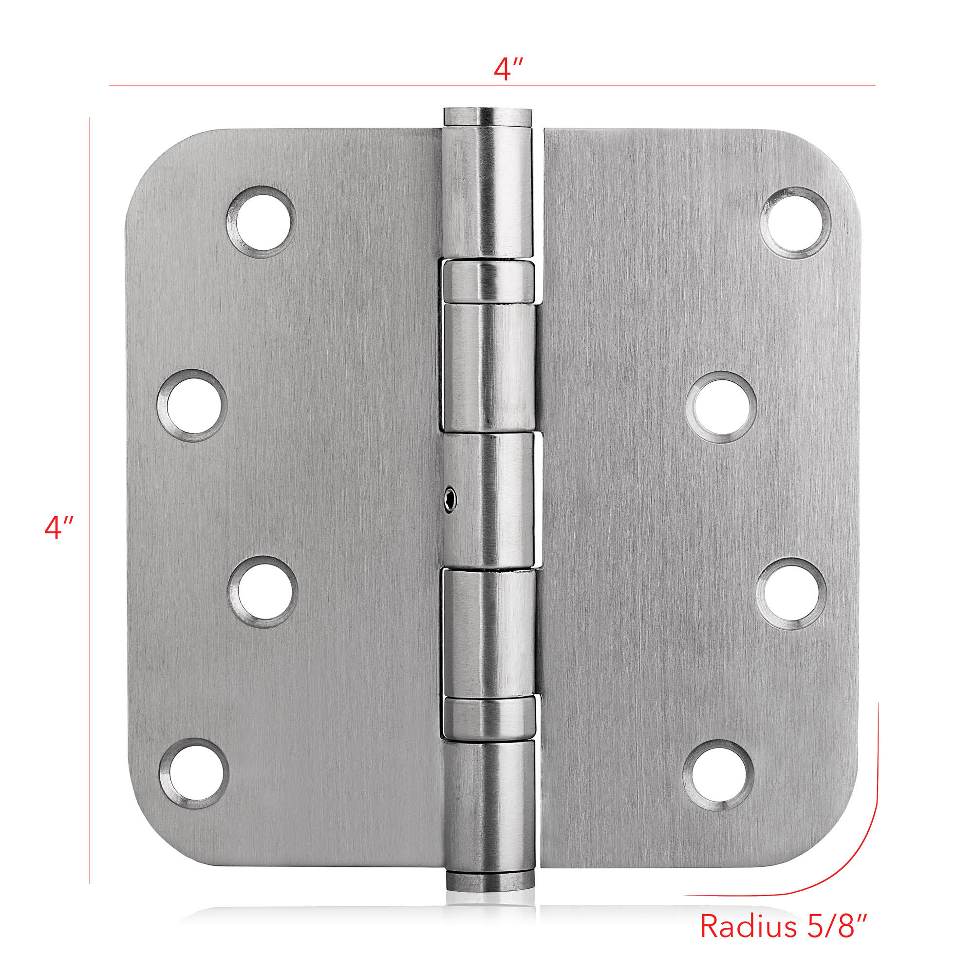 Stainless Steel Ball Bearing NRP Hinges, 4" x 4" with 5/8 radius corne ...